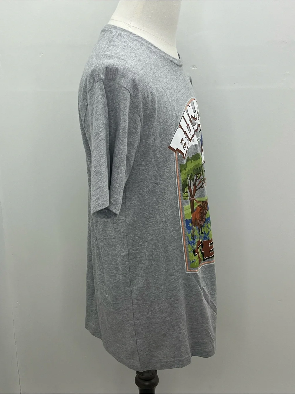 Buc-ees Texas Mens NWT Gray Longhorn Bluebonnet Road Signs Graphic T-Shirt Large